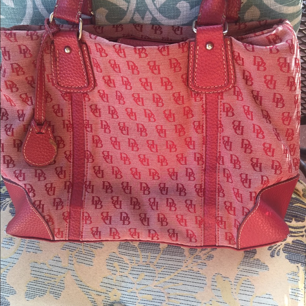 Dooney & Bourke Red Logo Canvas Tote - Picture 5 of 8